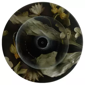 Круглая подставка под благовония из эпоксидной смолы с цветами черная Epoxy Resin Flowers Incense Stand Black