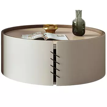 Круглый кофейный стол Baxter Leather Coffee Table