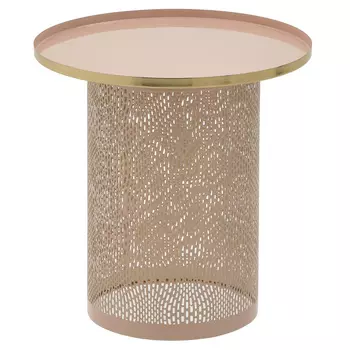 Круглый металлический приставной стол Azure Pink Pastel Metal Table