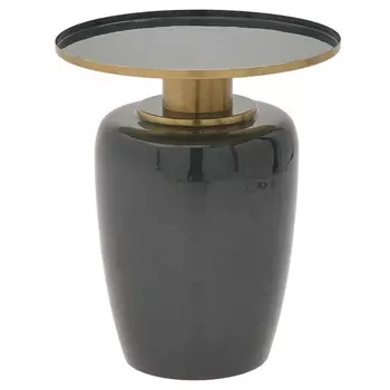 Круглый металлический приставной стол Calem Side Table Olive
