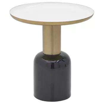Круглый металлический приставной стол Calem Side Table White