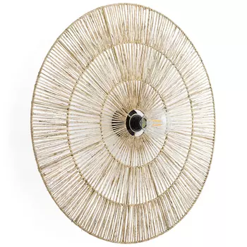Круглый настенный светильник с декором из пеньковой веревки Alano Wall Lamp