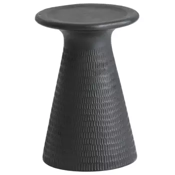 Круглый приставной столик из массива манго Piero Black Side Table