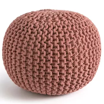 Круглый вязаный пуф Pink Knitted Ball Pouf