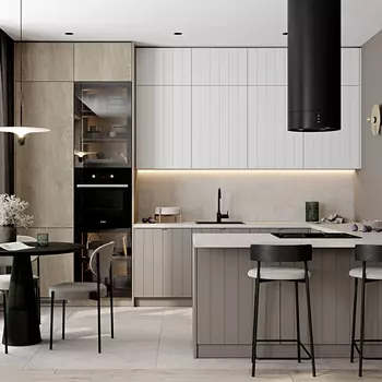 Кухонный гарнитур с фасадом в полоску Rainier Kitchen Set