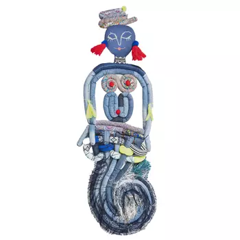 Кукла из одежды и павлопосадских платков Rusalka Blue Jeans