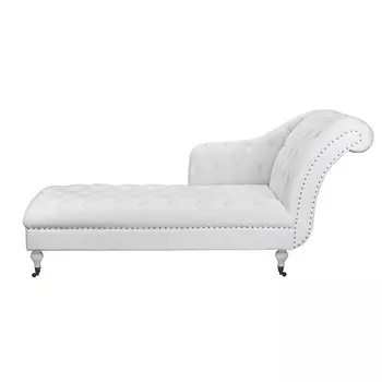 Кушетка белая с мягкой обивкой из велюра Michael Couch