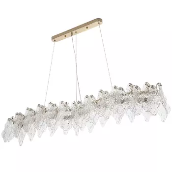 Линейная люстра с декором из текстурированного стекла Textured Glass Linear Chandelier 8