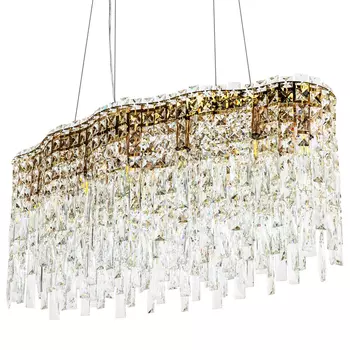 Линейная люстра с хрустальным декором Linear Atwater Crystal Chandelier 12