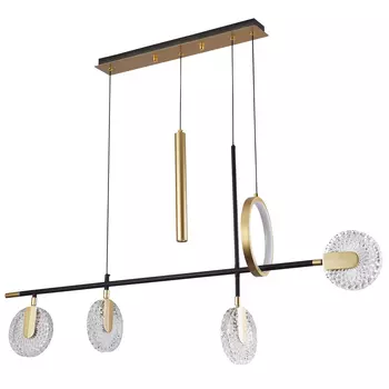 Линейная металлическая геометрическая люстра Geometry Crystal Linear Chandelier