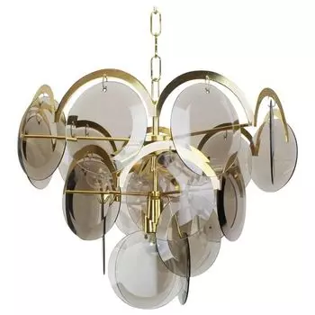 Люстра 1960S VISTOSI SMOKED GLASS DISC CHANDELIER