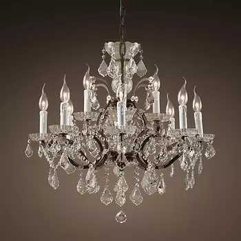 Люстра 19TH C. ROCOCO IRON & CLEAR CRYSTAL 12