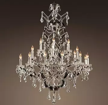Люстра 19TH C. ROCOCO IRON & CLEAR CRYSTAL 25