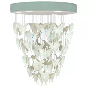 Люстра Белые Бабочки Светло-Зеленая база Night Butterflies Chandelier
