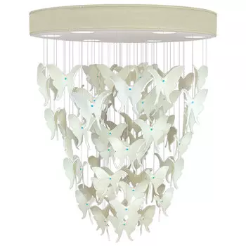 Люстра Белые Бабочки Жемчужно-серая база Night Butterflies Chandelier