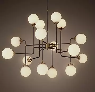 Люстра Bistro Globe Clear Glass Chandelier 16 Milk