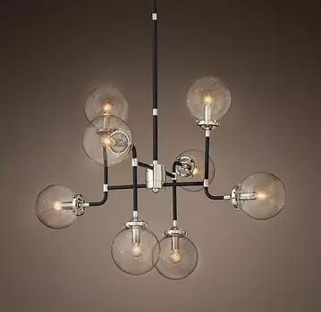 Люстра BISTRO GLOBE CLEAR GLASS SILVER CHANDELIER 8