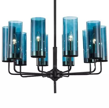 Люстра Black & Blue Glass Tube Chandelier 10