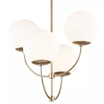 Люстра Breasal White Matte Balls Chandelier Brass