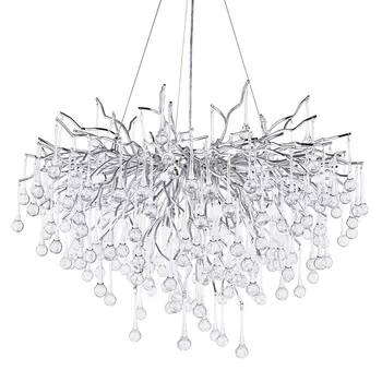 Люстра Breeze Серебро с хрустальными подвесками