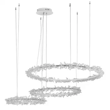 Люстра Crystal round chandelier 3 кольца Белый