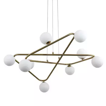 Люстра Curve Brass с Белым Плафоном