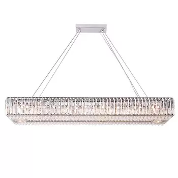 Люстра Darleen Crystal Nickel Rectangular Chandelier