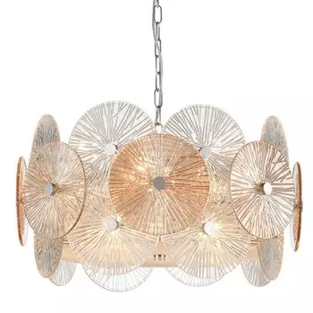 Люстра Decorative Glass discs Chandelier chrome