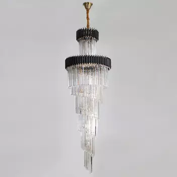 Люстра Empire Large Cascading Chandelier Black Rectangular Crystal