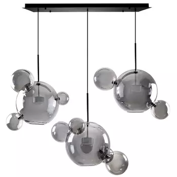 Люстра Giopato & Coombes Linear Chandelier Bubble smoky