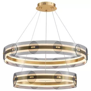 Люстра Gold 2 ring horizontal chandelier
