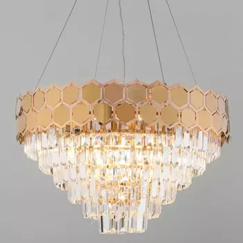 Люстра Hanging Hexagon Moira Chandelier gold