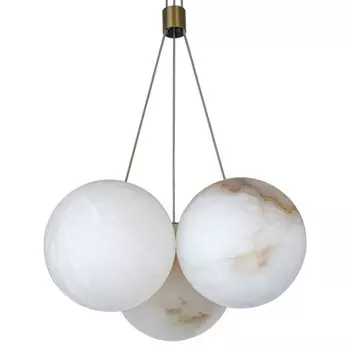 Люстра из трех шариков из натурального мрамора Marble Balls Lamp