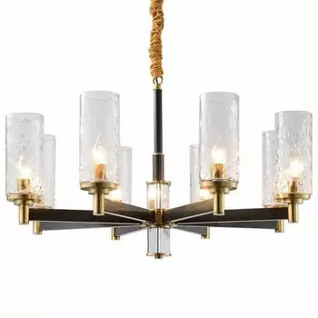 Люстра LIAISON ONE-TIER black and brass Chandelier 8