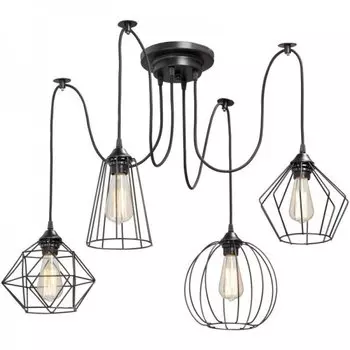 Люстра Loft Industrial 4 wire Cage Differ Pendant