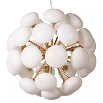 Люстра Mid-Century Sputnik Milk Glass Chandelier