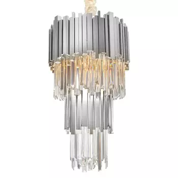 Люстра многоярусная Luxxu Modern Cascade Chandelier Silver Metal Glass 35