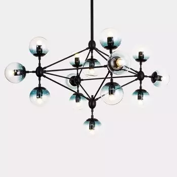 Люстра Modo Chandelier Globes Blue Ambre Black
