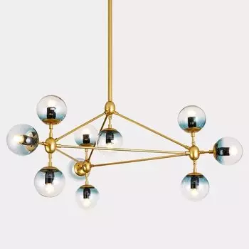 Люстра Modo Chandelier Globes Blue Ambre Gold