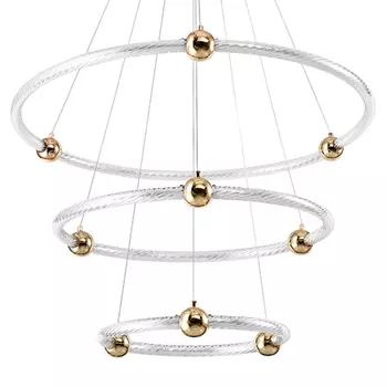 Люстра подвесная светодиодная c плафонами в виде колец Lighting Rings Gold