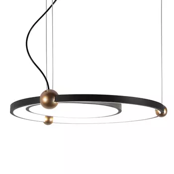 Люстра подвесная светодиодная черный металл Ring Horizontal