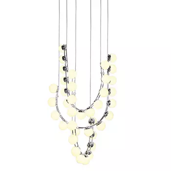 Люстра подвесная светодиодная с круглыми плафонами белого цвета PEARLS Suspension 39