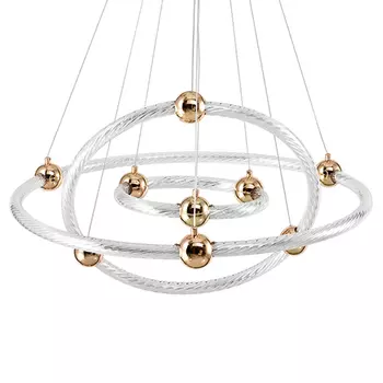 Люстра подвесная светодиодная в виде 3-х колец Lighting Rings Gold