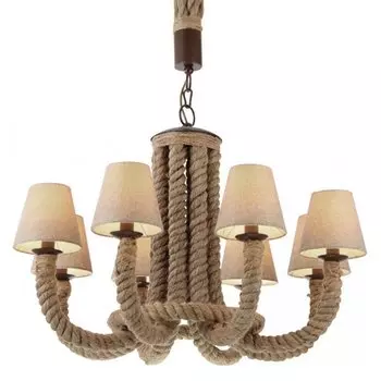 Люстра Rattan Chandelier 8 Loft Rope Light
