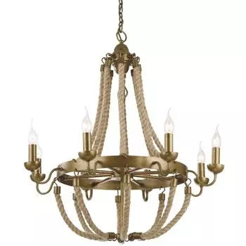 Люстра Rattan Chandelier Metall 8 Loft Rope Light