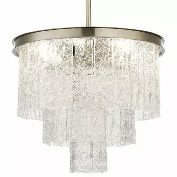 Люстра Renea Textured Glass Chandelier Nickel