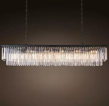 Люстра RH 1920s Odeon Clear Glass Fringe Black iron 150