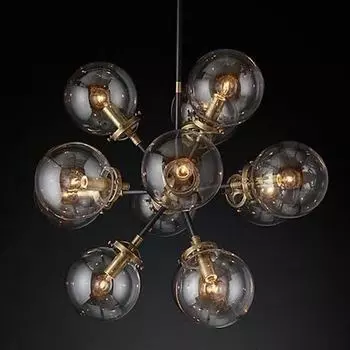 Люстра RH Bistro Globe Clear Glass Burst Chandelier 12