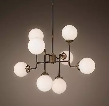 Люстра RH Bistro Globe Milk Glass 8-Light Chandelier