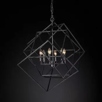Люстра RH Caged Cubist Pendant black
